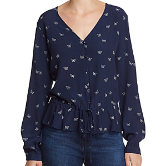 Rails Tops - RAILS Beaux Ruffle Waist Blouse